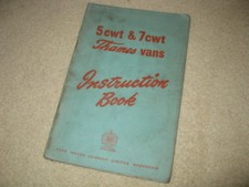 Thames 5 & 7 cwt vans Owner's Handbook Operating Instructions