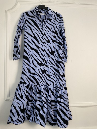 Zara tunic dress blue - dress, blue/white