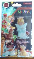 Craft Stamps. NATIVITY Cutie Style.   TWO ANGELS. Cat & Dog. BNIP