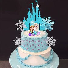 Frozen Castle Themed Party Cake Topper Decoration Elsa Anna Birthday 6pcs/set