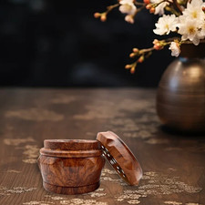 Dark Brown Wooden 4 Part Metal