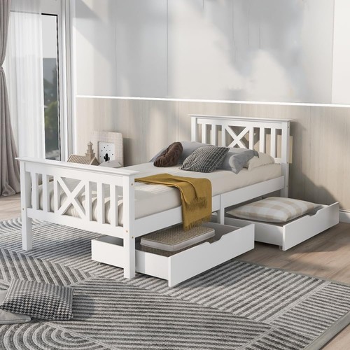 Single bed wooden frame - frame,, solid