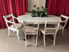Wooden Extending Dining Room Table with 6 Chairs