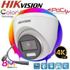 Hikvision CCTV Camera PoC Outdoor 4K ColorVu Fixed Turret 8MP 40 Meter IP67 UK