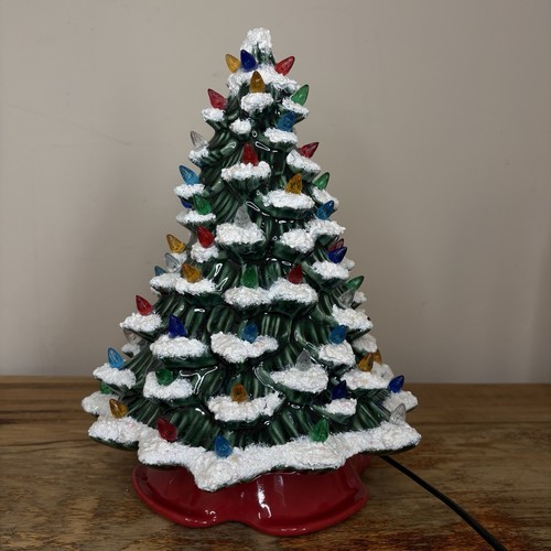 Ceramic christmas tree lamp - ceramic,