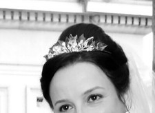 Bridal tiara Swarovski crystal head-dress Polly Edwards milliner wedding