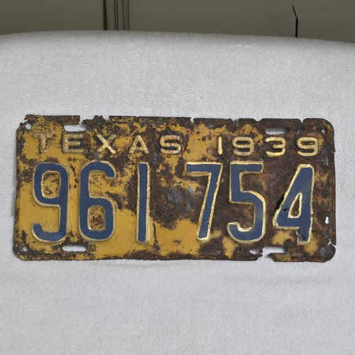 Vintage 1939 texas - texas, license