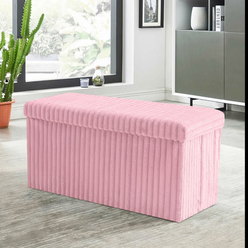 Ottoman storage box - ottoman, ribbed