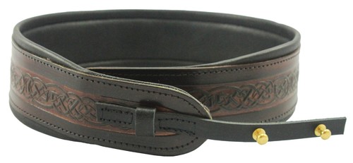 Brown pro banjo leather strap - brown,