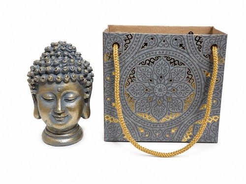 Silver buddha head - silver,