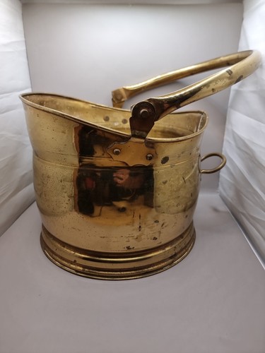 Vintage brass coal - brass, scuttle