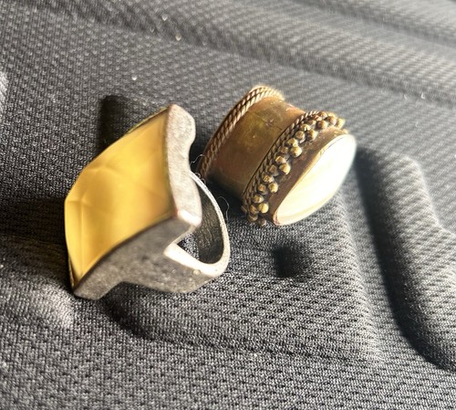 Vintage statement ring - ring, yellow