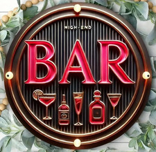 BAR SIGN DRINK BEER WINE PARTY