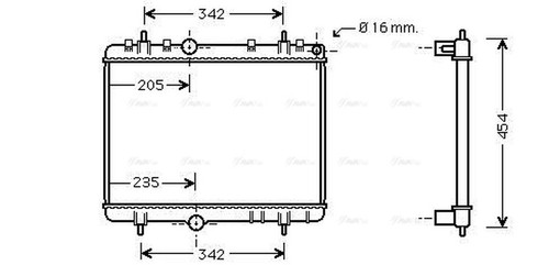 Ava coolant radiator pe2267 - coolant,