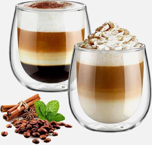 Double walled coffee glasses - walled,