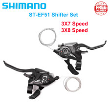 Shimano ST-EF51 3x7/8 21/24Speed Brake & Shifter Levers Combo Set W/ Shift Cable