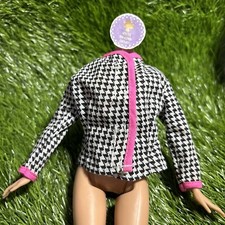 Barbie Doll Vintage Cheque Genuine Black Label Blazer Coat Jacket Clothes