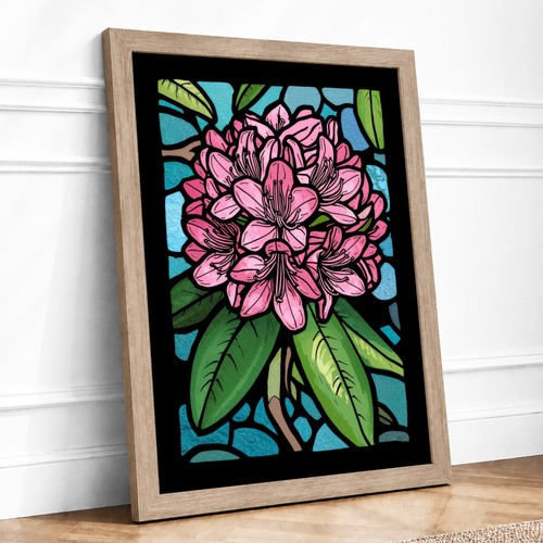 Stained glass peony botanical - stained,