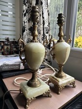 2 x Green Onyx Antique Gilt