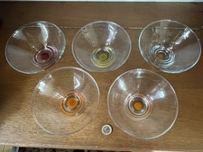 Set of 5 Coloured Glass Dishes