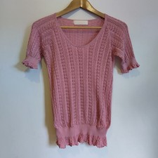 Ronit Zilkha Pink Crochet Silk