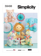 SIMPLICITY 9498 PLUSH SOFT STUFFED TOYS Sewing Pattern ELEPHANT CHEETAH GIRAFFE