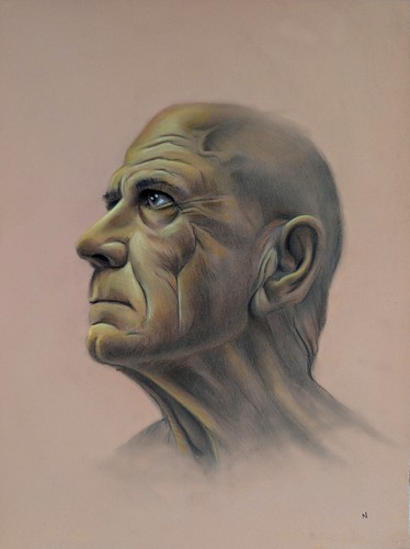 Original pastel portrait on - original,