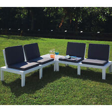 Molok Plastic Garden Furniture 5 Piece Black or White Available Free Delivery