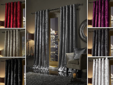 Crushed Velvet Curtains PAIR