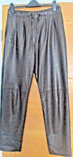 Brown Real Leather Trouser Size 12 / 14 waist 31 Inches Made in UK Fully Lined