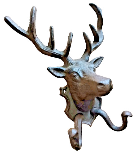 Cast iron stag - stag, horn