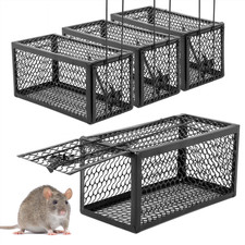 PACK OF 4 KCT HUMANE RAT TRAP REUSABLE METAL BAIT VERMIN NO KILL CATCHER RODENT