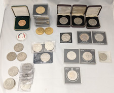 Job Lot Commemorative Coins Mixed Lot Duplicates Cased Uncased 36 Pieces UK US