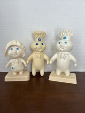 Vintage Pillsbury Dough Boy Lot Of 3 1970’s Vinyl Dolls Poppin Poppie Fresh