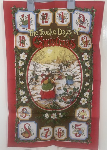 Christmas tea towel vintage - tea,