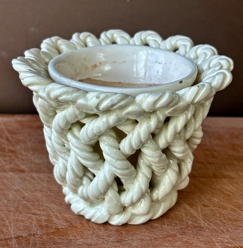Antique french rope planter - rope,