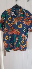 Mens Summer Holiday Tropical Passion Flower Hawaiian Shirt XL vgc Primark