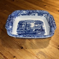 SPODE - ITALIAN (Blue) rectangular Lasagne or Baking Dish - 11.5 x 8 inch approx