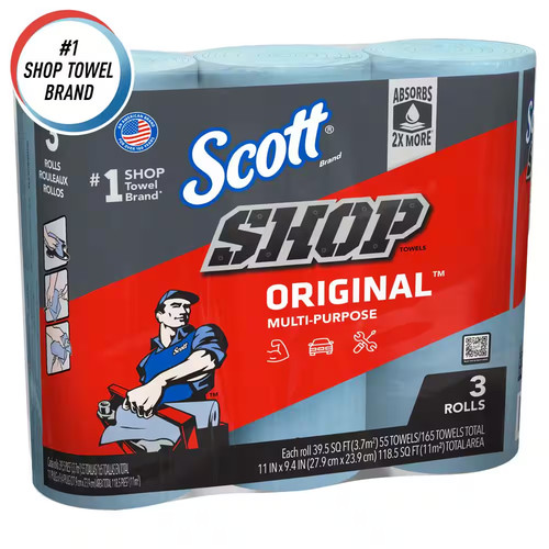 Blue cleaning shop towel - blue,