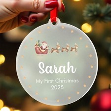 Baby Christmas Ornament Baby's 1st Xmas Girl Boy Decoration Gift With Red Bag