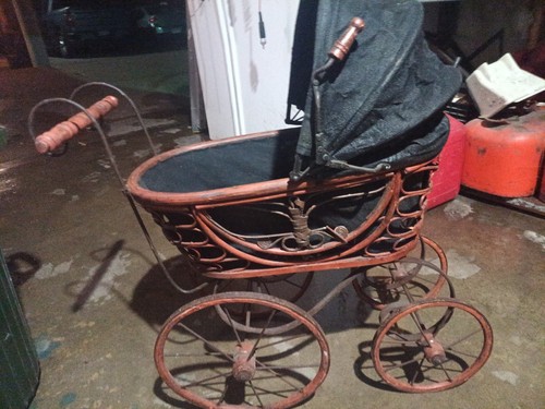 Vintage wicker rattan baby - vintage,