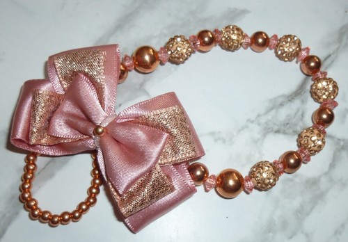 Rose gold pink diamante - rose,