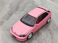 MH 1:18 For Pink Civic Type R EK9 B16B Vtec Engine Diecast Metal Car Collections
