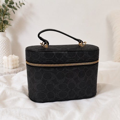 Black monogram travel makeup - black,
