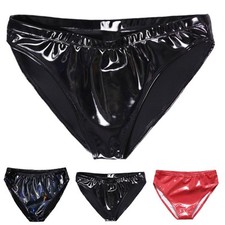 Womens PVC Leather Latex Panties Seamless G-String Underwear Briefs/Knickers