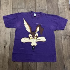 1993 Warner brothers Wile E. Coyote Single Stich Purple Vintage T Shirt Men’s XL