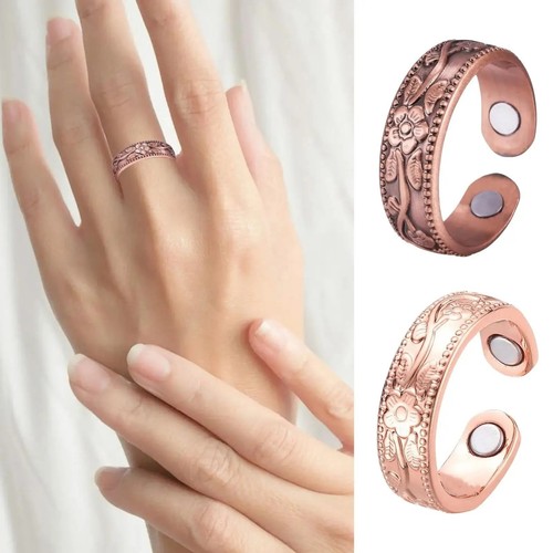 Ladies copper magnetic rings - copper,