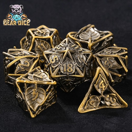 Hollow metal dnd dice - metal, set