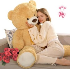 MorisMos XXL Giant Teddy Bear 150cm, Big Light Brown Teddy for Girlfriend, 1.5m