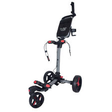 Axglo Tri-360 V2 Golf Trolley 3 Wheel Push Cart Grey / Red + FREE Accessory Pack